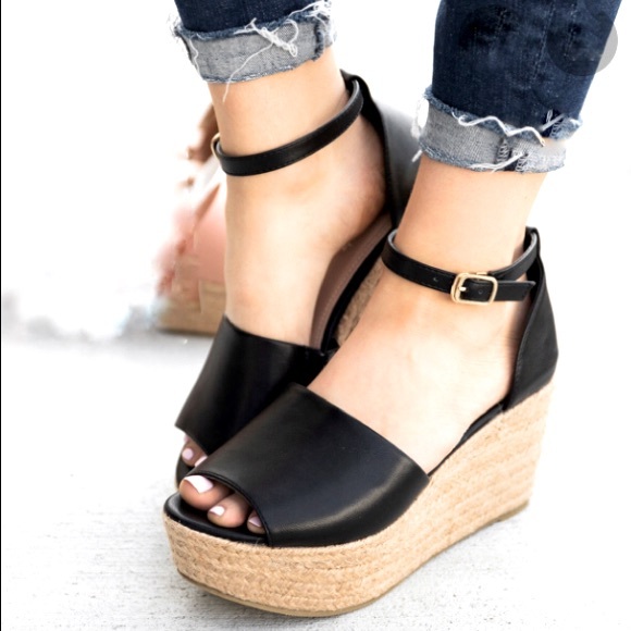 New open toe espadrille wedge